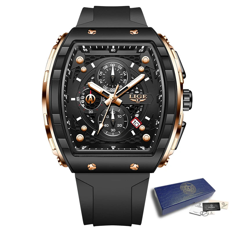 LIGE Top Brand Luxury Watches Men Sport 50M Waterproof Quartz Mens Watch Military Luminous Dive Wristwatch Male Reloj Homre 2024