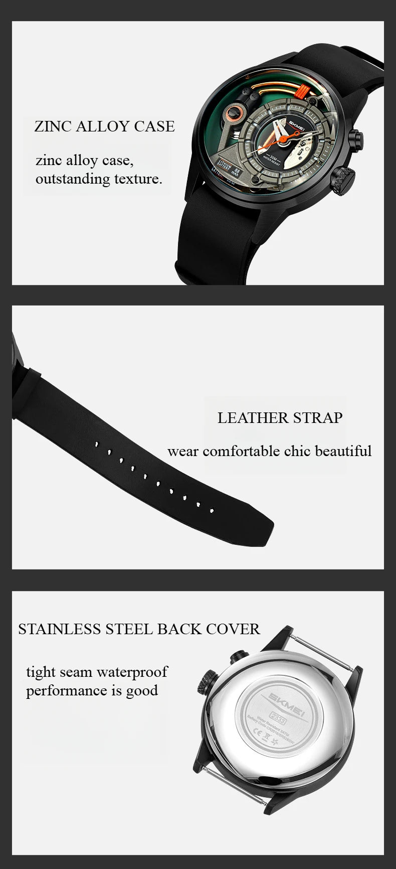 Creative cyberpunk style men's wristwatch 3D dial LED light simple leisure quartz watches for man reloj poedagar hombre