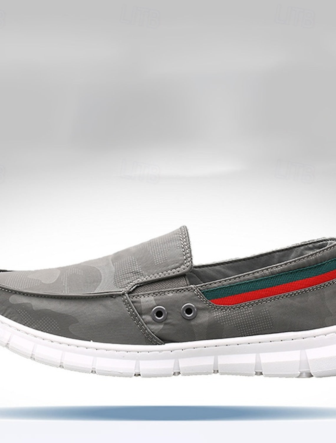 Mocasines de lona sin cordones para hombre