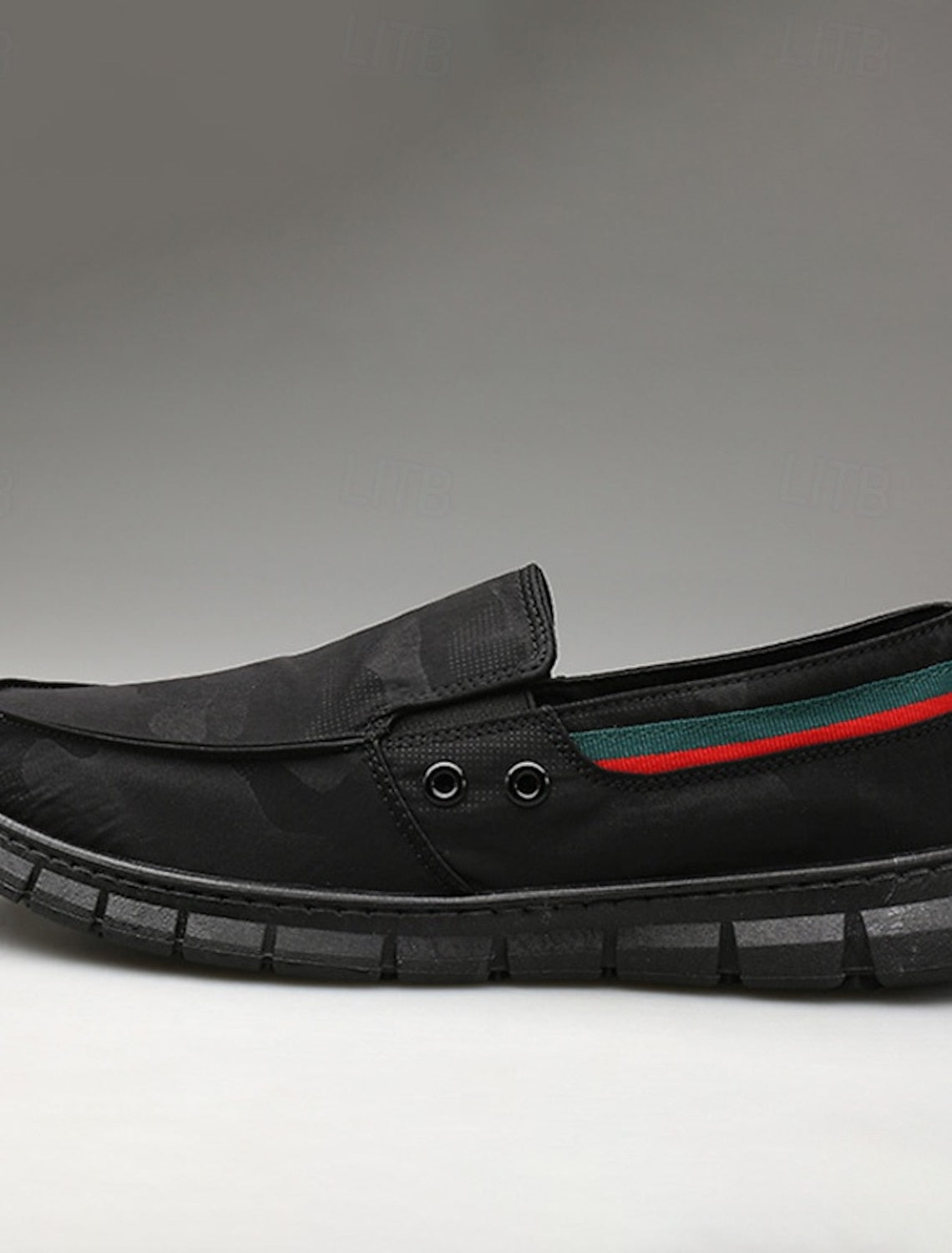 Mocasines de lona sin cordones para hombre