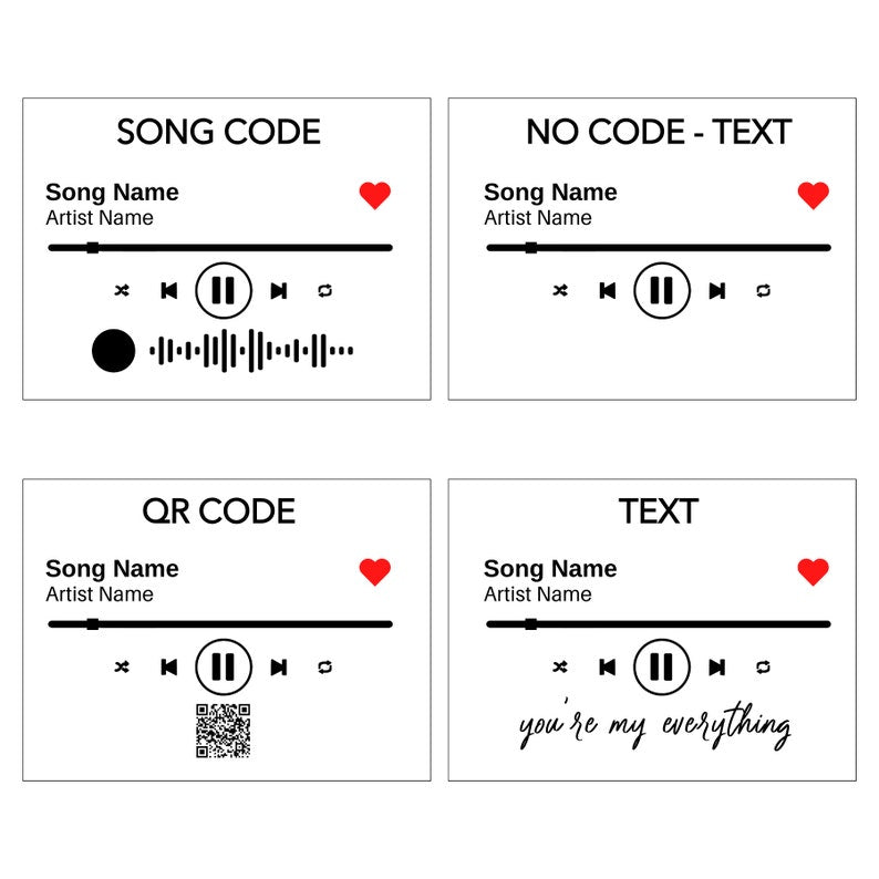 Placa de canción personalizada - Placa de acrílico Regalo para parejas con código y texto Foto de canción de pareja Placa musical de mejor amiga Regalo de último minuto