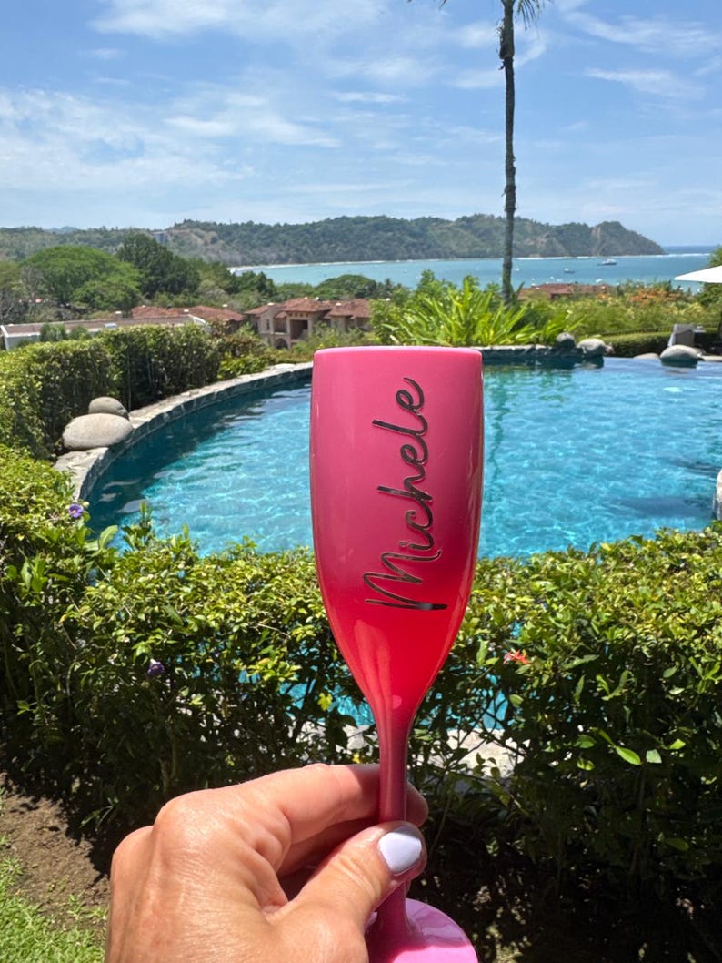 Copa de champán de acrílico personalizada con nombre, recuerdo de fiesta, regalo para despedida de soltera, ideas de regalo para despedida de soltera