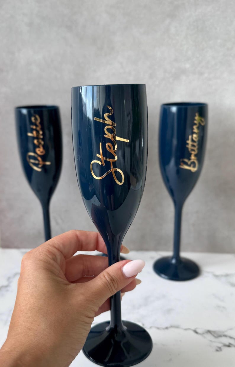 Copa de champán de acrílico personalizada con nombre, recuerdo de fiesta, regalo para despedida de soltera, ideas de regalo para despedida de soltera