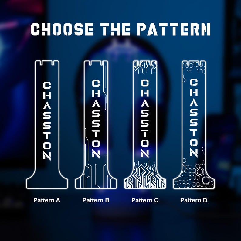 Soporte para auriculares LED personalizado con luces, expositor de auriculares personalizado, organizador de escritorio para gamers, regalo único para novios o adolescentes gamers.