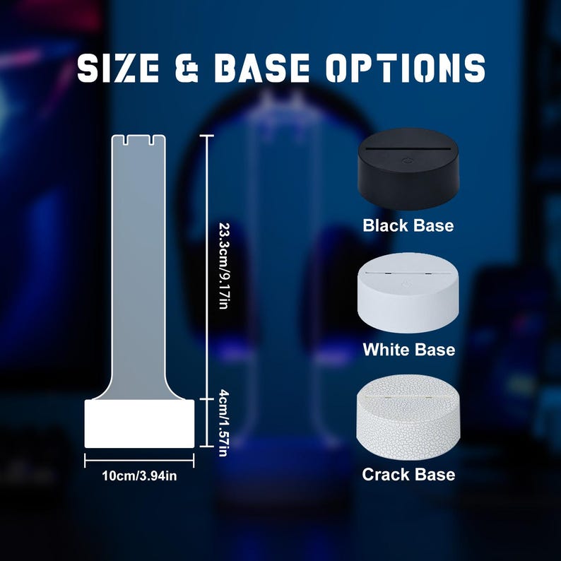 Soporte para auriculares LED personalizado con luces, expositor de auriculares personalizado, organizador de escritorio para gamers, regalo único para novios o adolescentes gamers.