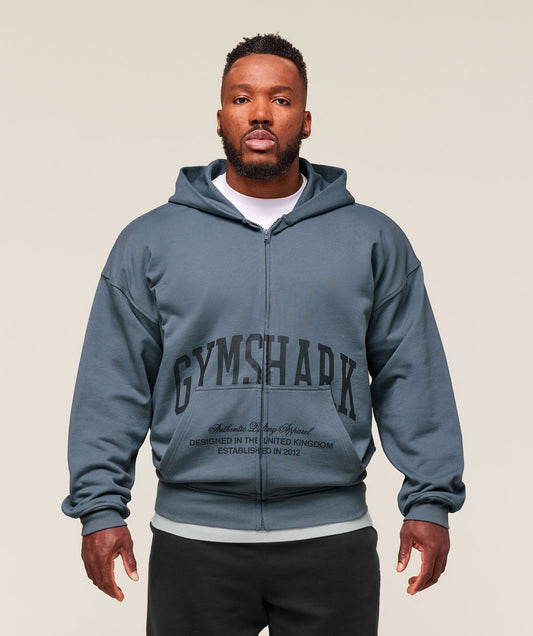 Sudadera con capucha y cremallera Collegiate Script