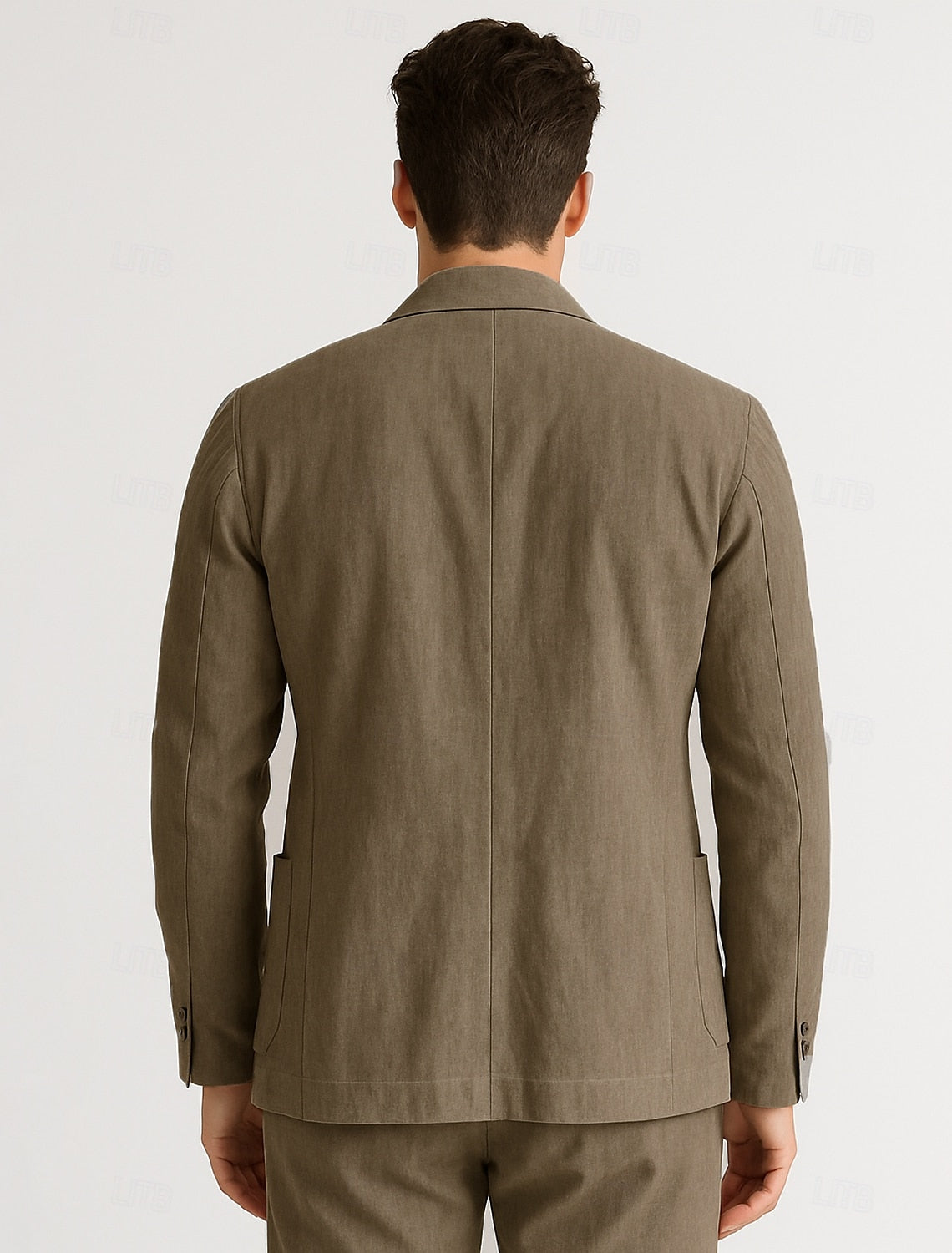 Hombre Chaqueta americana Boda Aniversario Fiesta Verano Primavera Lino Color sólido Recto 1 botón Chaqueta de sport Gris oscuro Negro Verde Claro Azul Marino #15252767